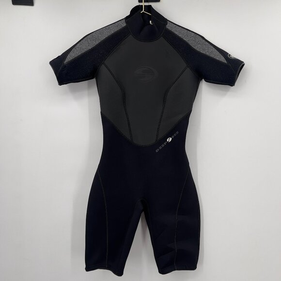 Deep See 2/2 Kids Shorty Wetsuit — Black & Gray, Size 5–6 - Picture 5 of 12